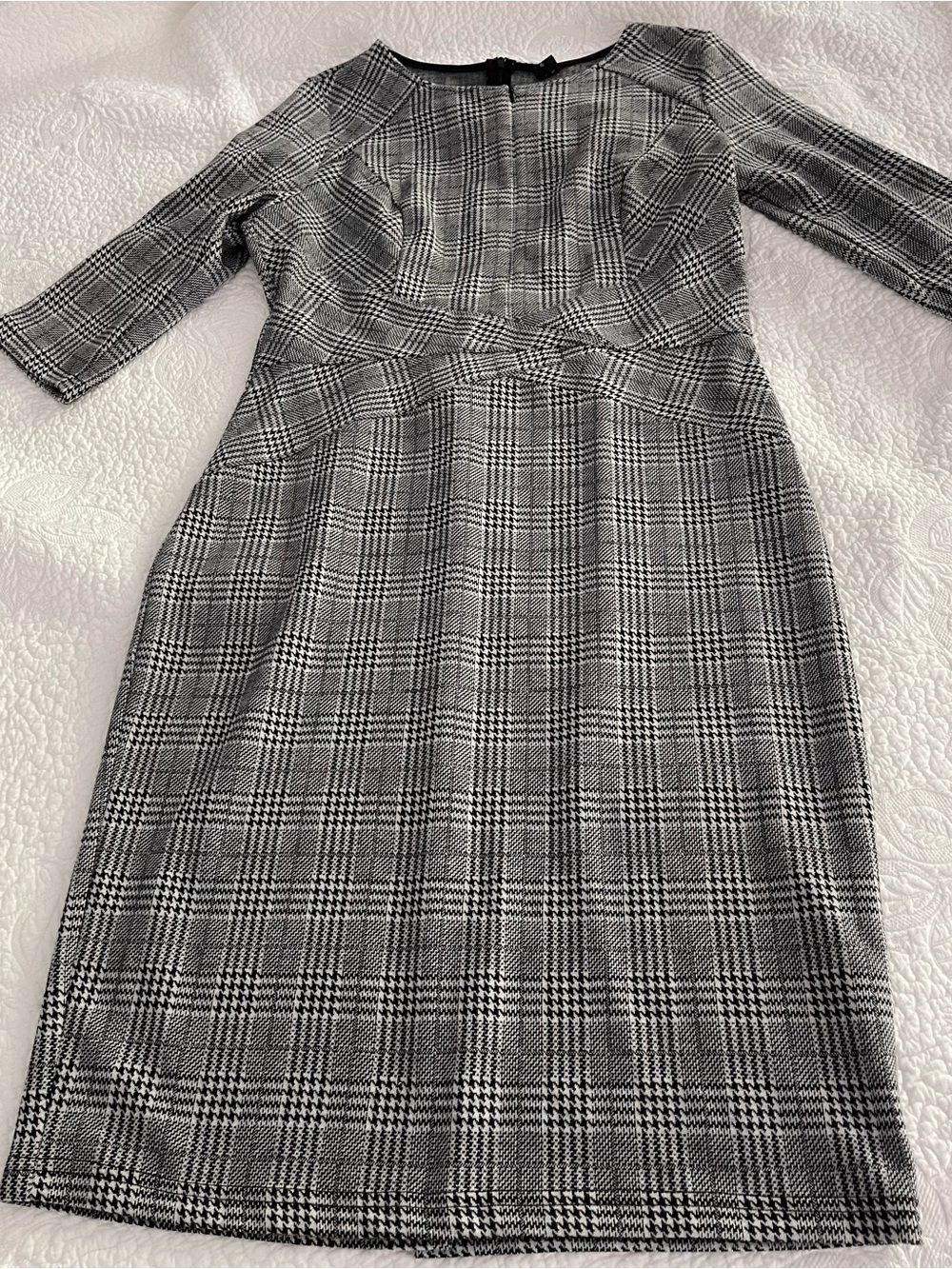 Classic Black & White Plaid Women's Sheath Dress